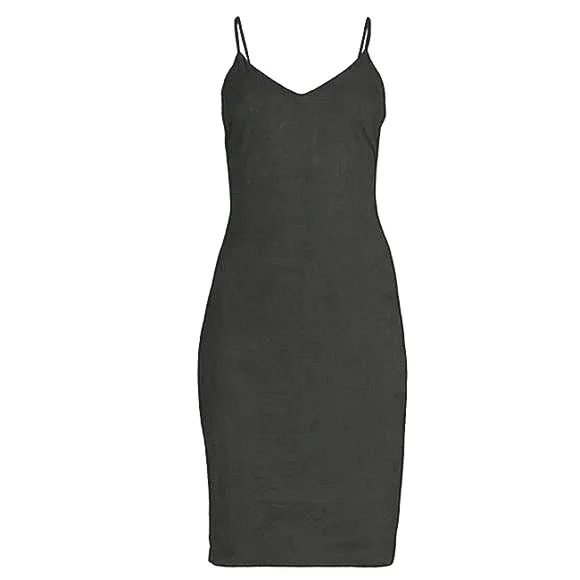 slim fit dress slacks Olive Green Recycled Silk Midi Slip Dress – InFlair main image 1